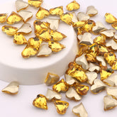 Sweet Heart Shape Topaz Glass Pointed Back Fancy Rhinestones WholesaleRhinestone